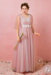 robe de mariée bohème rose poudré tulle 
