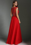robe de soirée rouge brillante dos transparent 