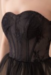 Robe noire bustier en dentelle - corset 