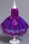 Robe violette demoiselle mariage asymétrique princesse 