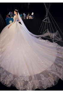Robe de mariée manches bustier transparent Réf M2121